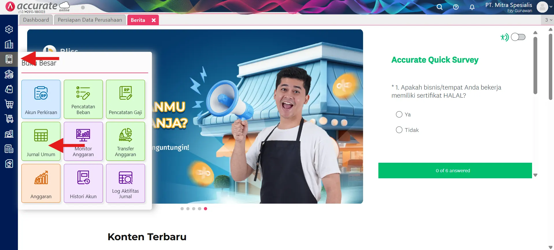 catat biaya dibayar di muka dengan jurnal umum